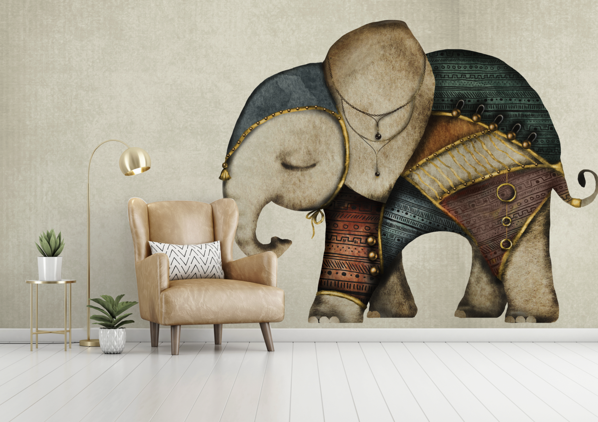 Orient Elefant - Wallcovering Design Tapete