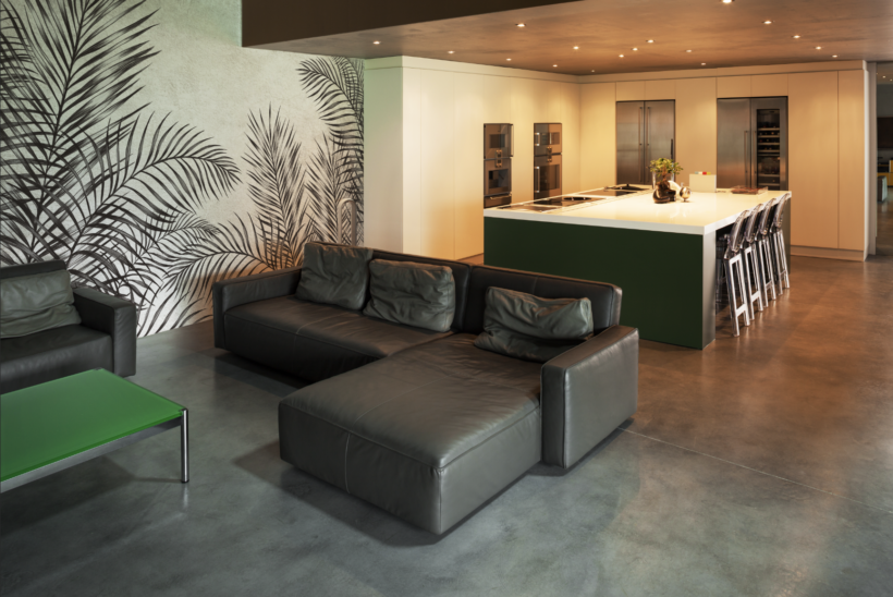 Palmen Wohnzimmer - Wallcovering Design Tapete